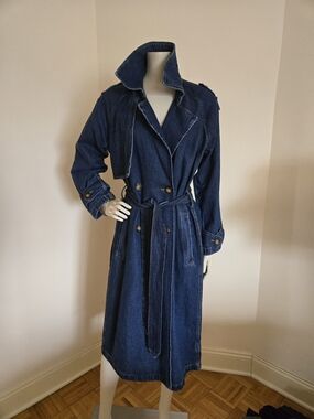 Brand New With Tags Abercrombie & Fitch Dark Blue Denim Trench Coat